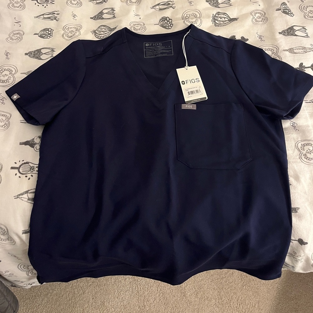 Figs Navy Catarina One Pocket Scrub Top